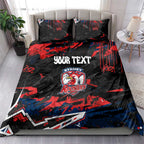 Personalized Sydney Roosters Bedding Set Graffiti Grunge Abstract Urban Street Style Design