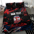 Personalized Sydney Roosters Bedding Set Graffiti Grunge Abstract Urban Street Style Design