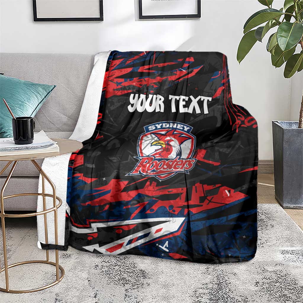 Personalized Sydney Roosters Blanket Graffiti Grunge Abstract Urban Street Style Design