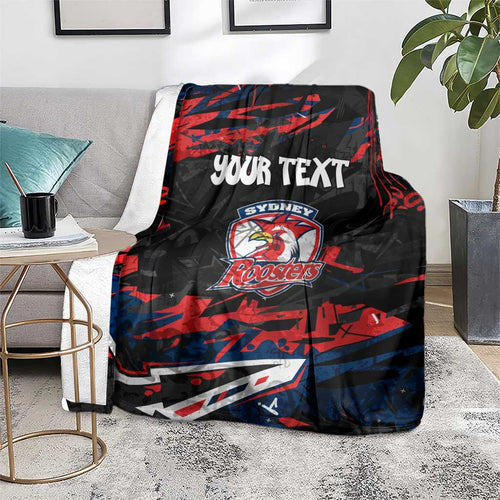 Personalized Sydney Roosters Blanket Graffiti Grunge Abstract Urban Street Style Design