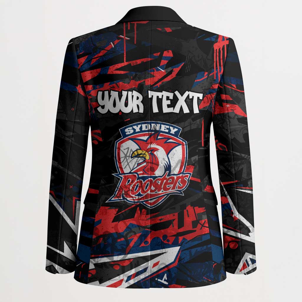 Personalized Sydney Roosters Blazer Graffiti Grunge Abstract Urban Street Style Design
