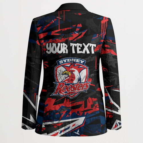 Personalized Sydney Roosters Blazer Graffiti Grunge Abstract Urban Street Style Design