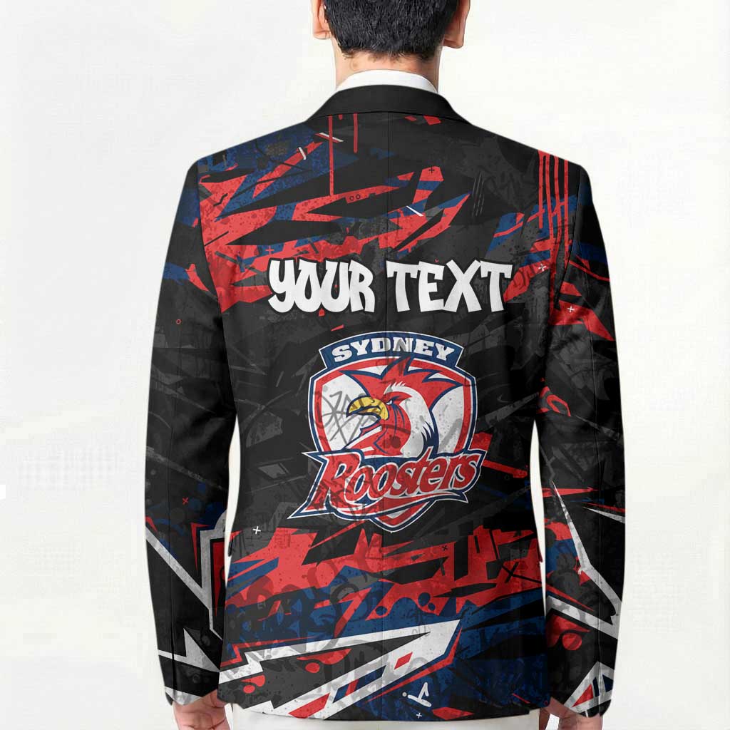 Personalized Sydney Roosters Blazer Graffiti Grunge Abstract Urban Street Style Design