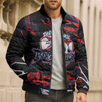 Personalized Sydney Roosters Bomber Puffer Jacket Graffiti Grunge Abstract Urban Street Style Design