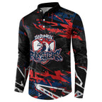 Personalized Sydney Roosters Button Sweatshirt Graffiti Grunge Abstract Urban Street Style Design