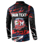 Personalized Sydney Roosters Button Sweatshirt Graffiti Grunge Abstract Urban Street Style Design