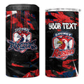 Personalized Sydney Roosters 4 in 1 Can Cooler Tumbler Graffiti Grunge Abstract Urban Street Style Design