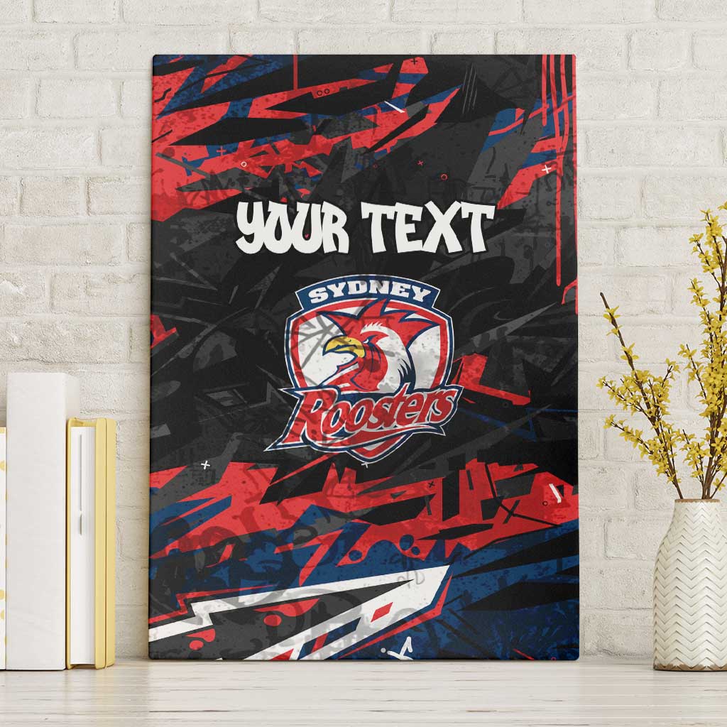 Personalized Sydney Roosters Canvas Wall Art Graffiti Grunge Abstract Urban Street Style Design