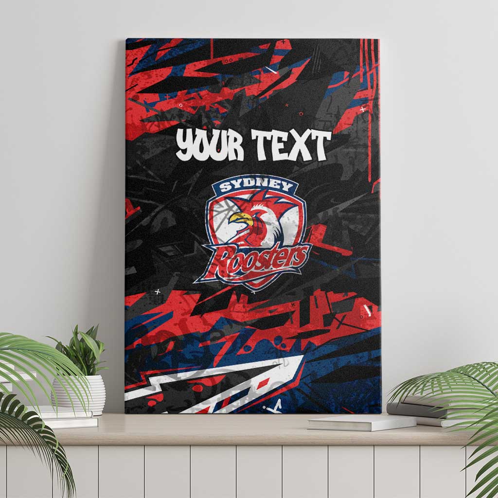 Personalized Sydney Roosters Canvas Wall Art Graffiti Grunge Abstract Urban Street Style Design