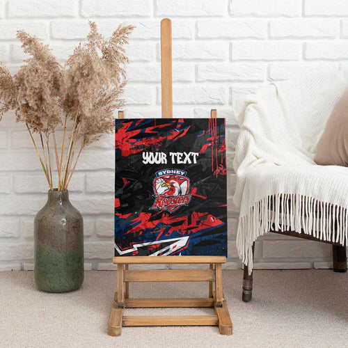 Personalized Sydney Roosters Canvas Wall Art Graffiti Grunge Abstract Urban Street Style Design