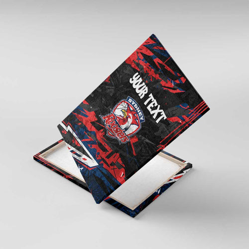 Personalized Sydney Roosters Canvas Wall Art Graffiti Grunge Abstract Urban Street Style Design