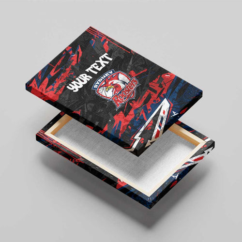 Personalized Sydney Roosters Canvas Wall Art Graffiti Grunge Abstract Urban Street Style Design