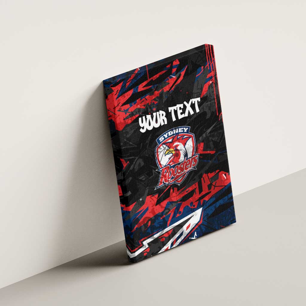 Personalized Sydney Roosters Canvas Wall Art Graffiti Grunge Abstract Urban Street Style Design