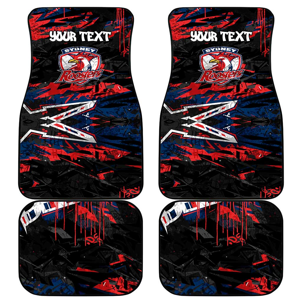 Personalized Sydney Roosters Car Mats Graffiti Grunge Abstract Urban Street Style Design