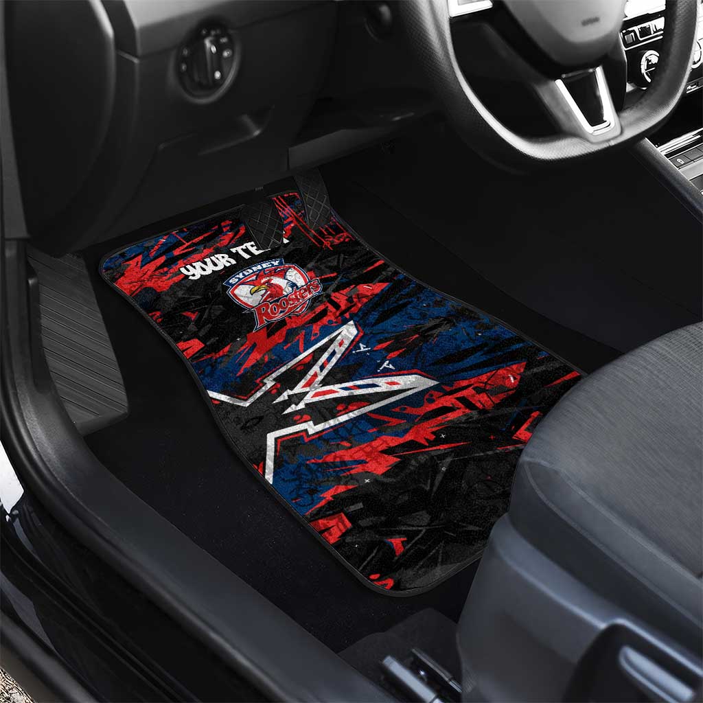 Personalized Sydney Roosters Car Mats Graffiti Grunge Abstract Urban Street Style Design