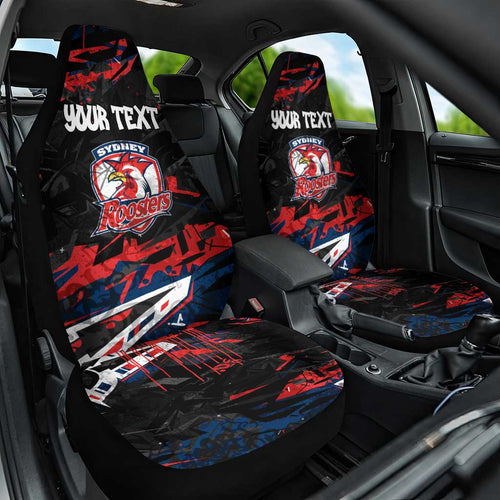 Personalized Sydney Roosters Car Seat Cover Graffiti Grunge Abstract Urban Street Style Design