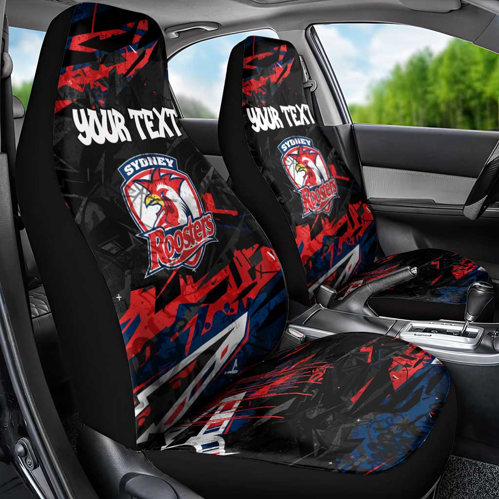 Personalized Sydney Roosters Car Seat Cover Graffiti Grunge Abstract Urban Street Style Design