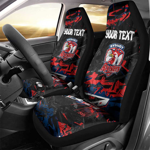 Personalized Sydney Roosters Car Seat Cover Graffiti Grunge Abstract Urban Street Style Design