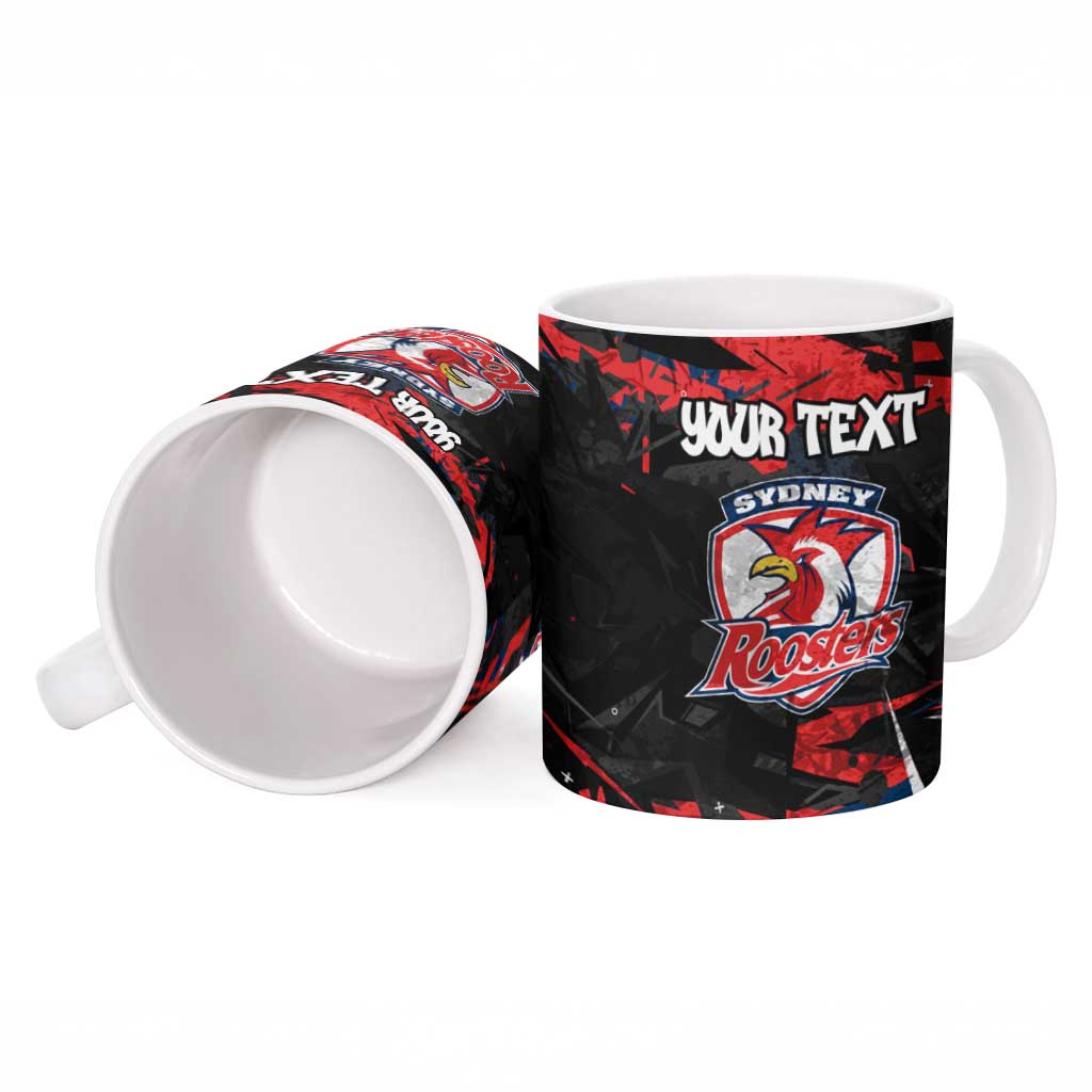 Personalized Sydney Roosters Ceramic Mug Graffiti Grunge Abstract Urban Street Style Design