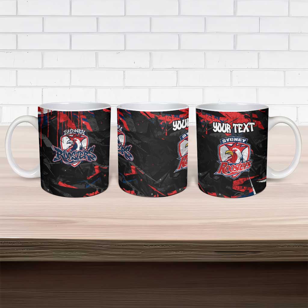 Personalized Sydney Roosters Ceramic Mug Graffiti Grunge Abstract Urban Street Style Design