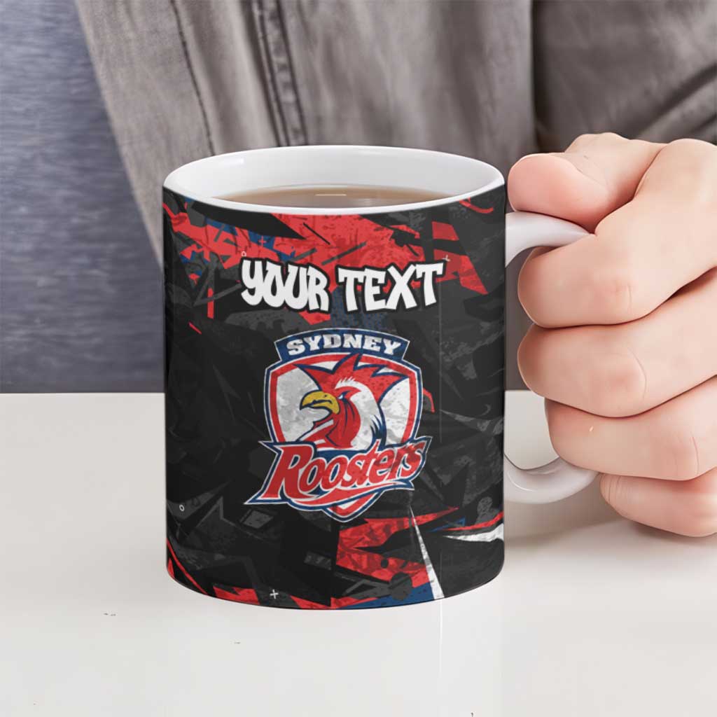 Personalized Sydney Roosters Ceramic Mug Graffiti Grunge Abstract Urban Street Style Design