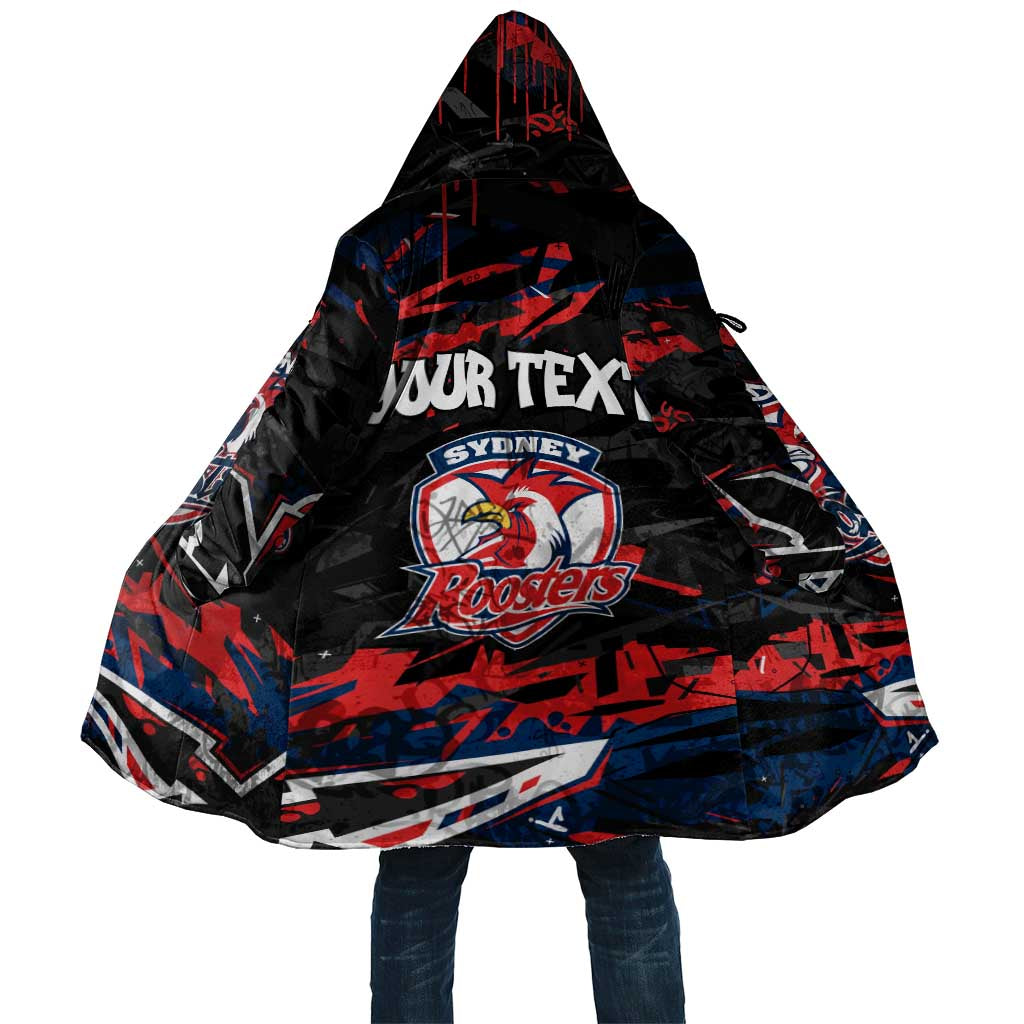 Personalized Sydney Roosters Cloak Graffiti Grunge Abstract Urban Street Style Design
