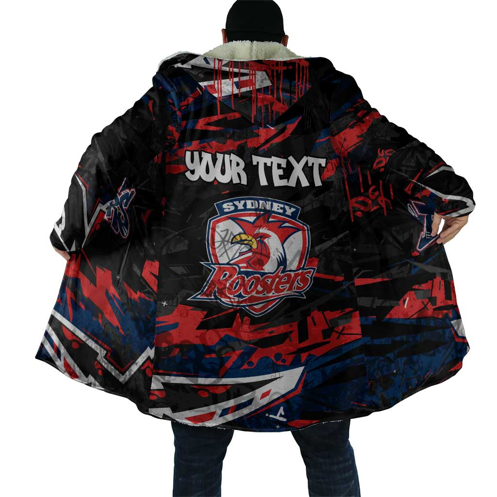 Personalized Sydney Roosters Cloak Graffiti Grunge Abstract Urban Street Style Design