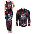 Personalized Sydney Roosters Couples Matching Tank Maxi Dress and Long Sleeve Button Shirt Graffiti Grunge Abstract Urban Street Style Design