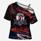 Personalized Sydney Roosters Cross Shoulder Shirt Graffiti Grunge Abstract Urban Street Style Design