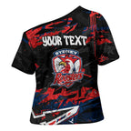 Personalized Sydney Roosters Cross Shoulder Shirt Graffiti Grunge Abstract Urban Street Style Design