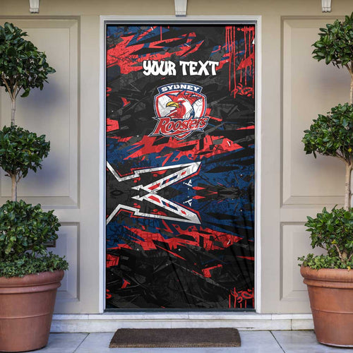 Personalized Sydney Roosters Door Cover Graffiti Grunge Abstract Urban Street Style Design
