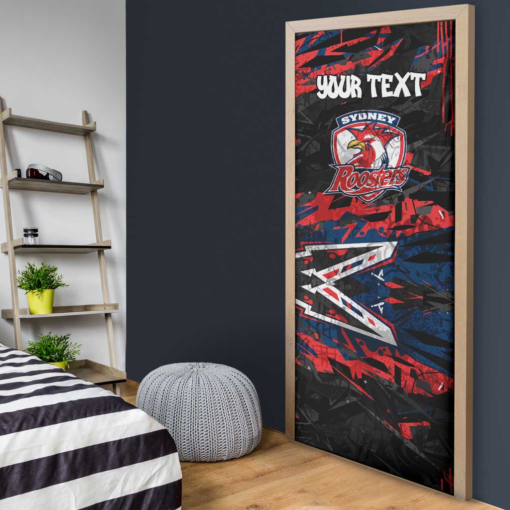 Personalized Sydney Roosters Door Cover Graffiti Grunge Abstract Urban Street Style Design