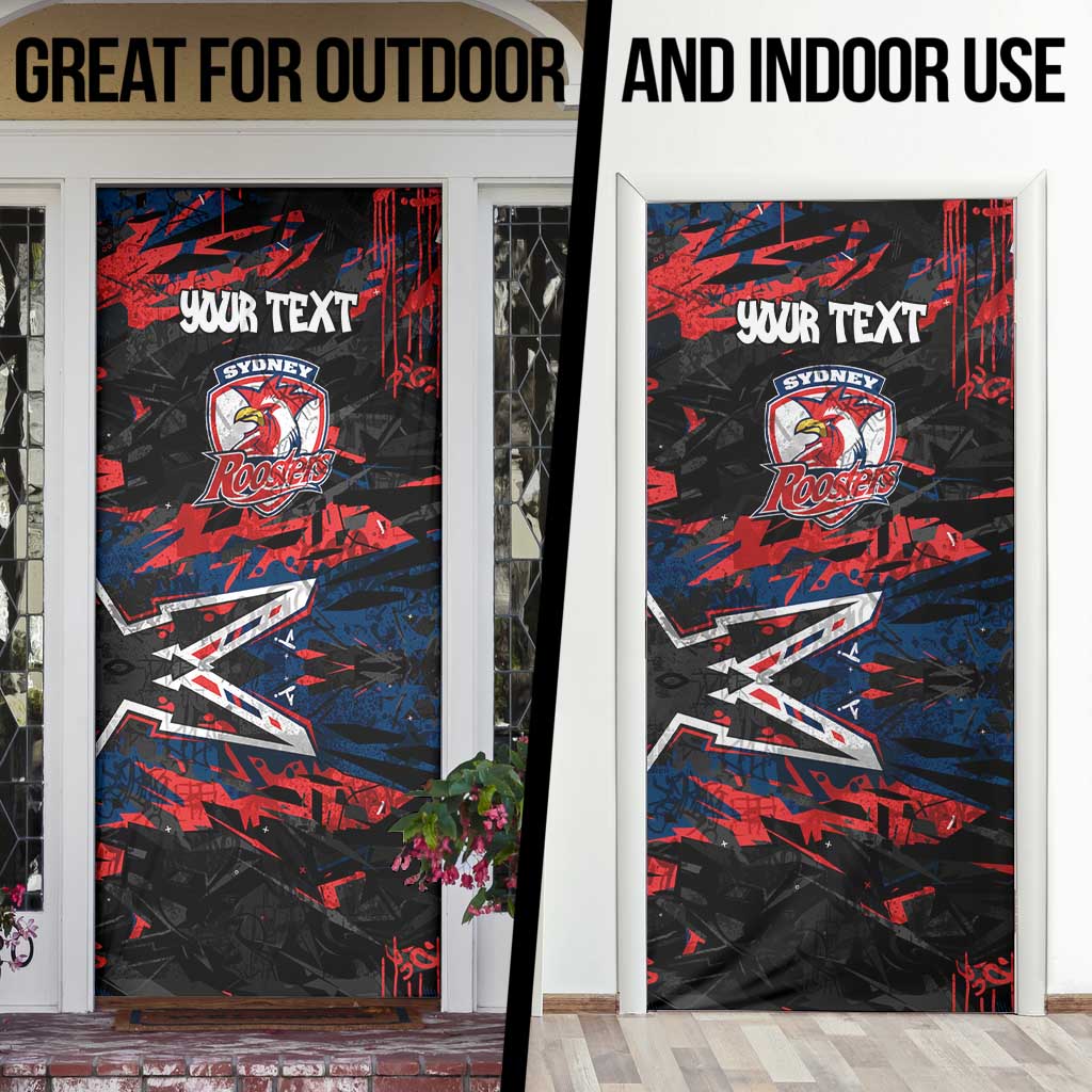Personalized Sydney Roosters Door Cover Graffiti Grunge Abstract Urban Street Style Design