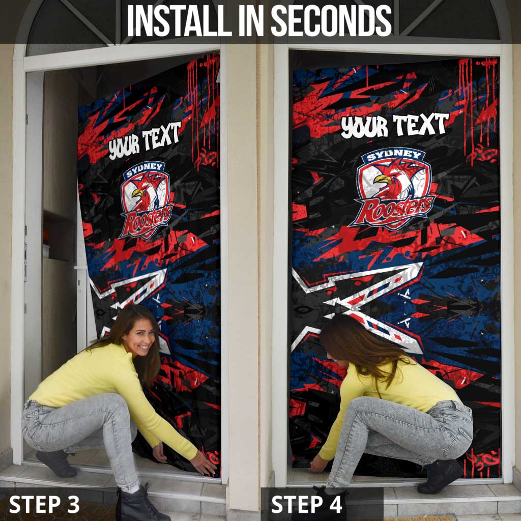 Personalized Sydney Roosters Door Cover Graffiti Grunge Abstract Urban Street Style Design