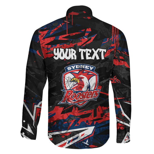 Personalized Sydney Roosters Family Matching Mermaid Dress and Hawaiian Shirt Graffiti Grunge Abstract Urban Street Style Design