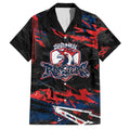 Personalized Sydney Roosters Family Matching Off Shoulder Short Dress and Hawaiian Shirt Graffiti Grunge Abstract Urban Street Style Design