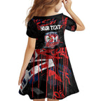 Personalized Sydney Roosters Family Matching Short Sleeve Bodycon Dress and Hawaiian Shirt Graffiti Grunge Abstract Urban Street Style Design