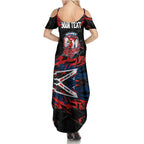 Personalized Sydney Roosters Family Matching Summer Maxi Dress and Hawaiian Shirt Graffiti Grunge Abstract Urban Street Style Design