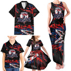 Personalized Sydney Roosters Family Matching Tank Maxi Dress and Hawaiian Shirt Graffiti Grunge Abstract Urban Street Style Design