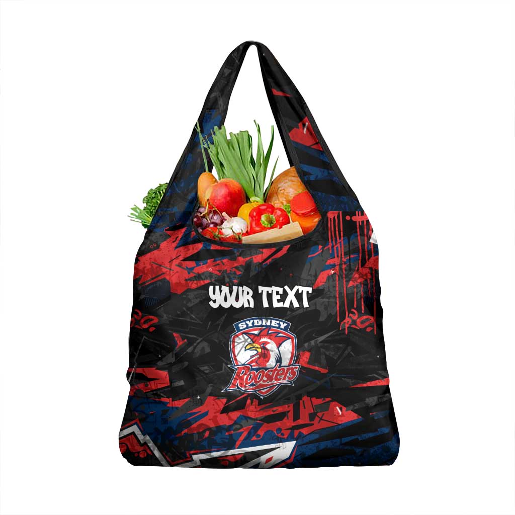Personalized Sydney Roosters Grocery Bag Graffiti Grunge Abstract Urban Street Style Design