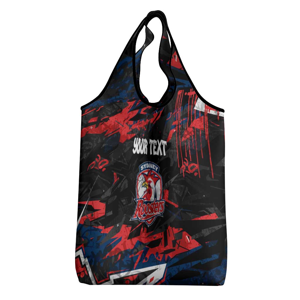Personalized Sydney Roosters Grocery Bag Graffiti Grunge Abstract Urban Street Style Design