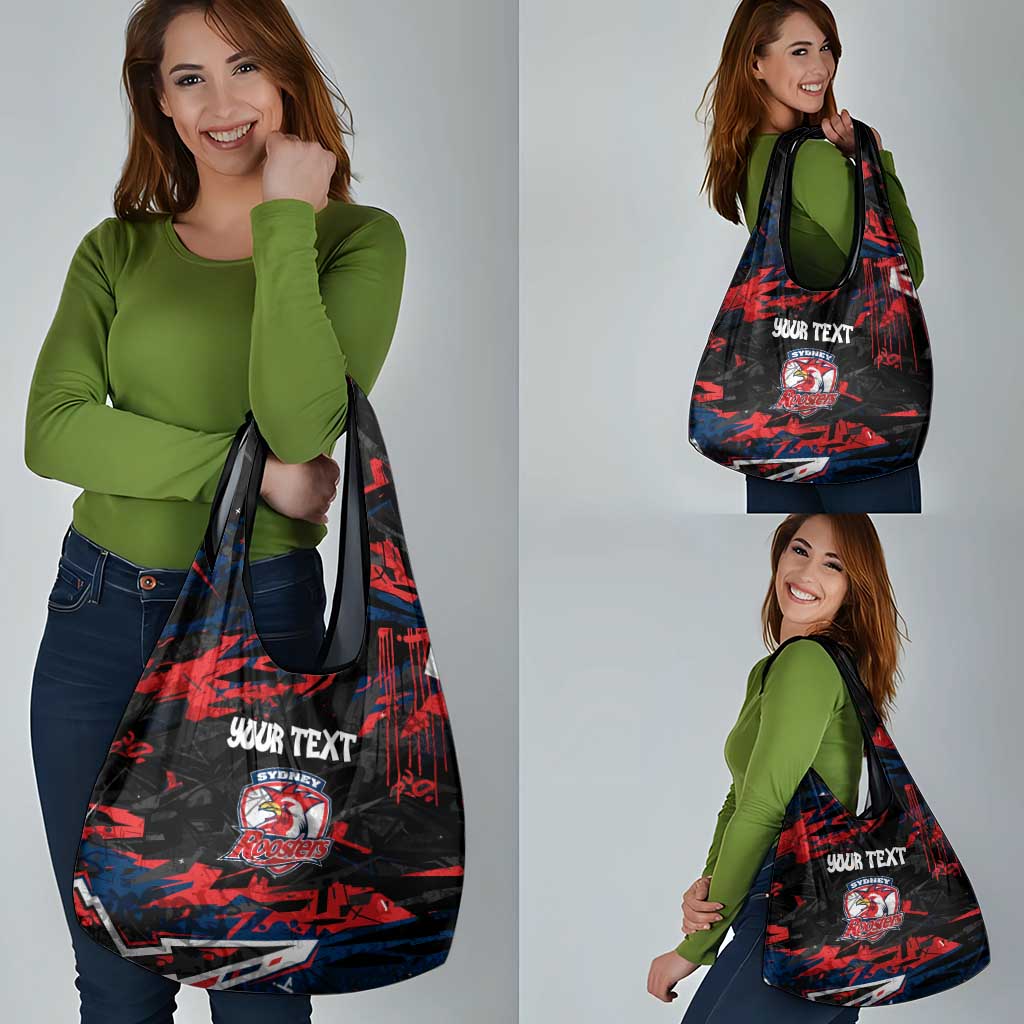 Personalized Sydney Roosters Grocery Bag Graffiti Grunge Abstract Urban Street Style Design