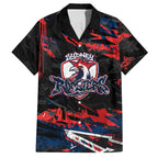 Personalized Sydney Roosters Hawaiian Shirt Graffiti Grunge Abstract Urban Street Style Design