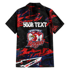 Personalized Sydney Roosters Hawaiian Shirt Graffiti Grunge Abstract Urban Street Style Design