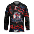Personalized Sydney Roosters Hockey Jersey Graffiti Grunge Abstract Urban Street Style Design