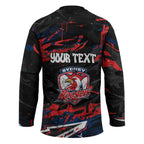Personalized Sydney Roosters Hockey Jersey Graffiti Grunge Abstract Urban Street Style Design