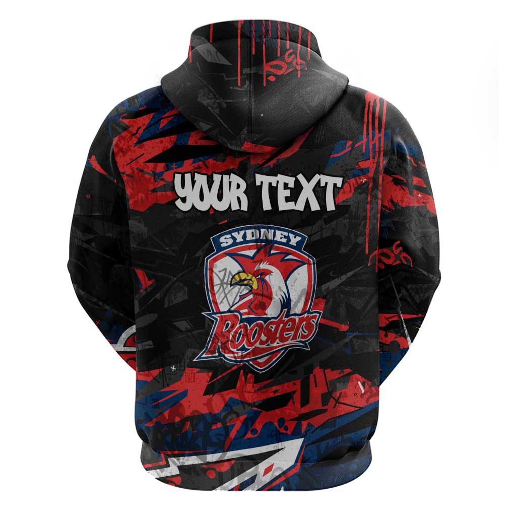 Personalized Sydney Roosters Hoodie Graffiti Grunge Abstract Urban Street Style Design