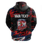 Personalized Sydney Roosters Hoodie Graffiti Grunge Abstract Urban Street Style Design
