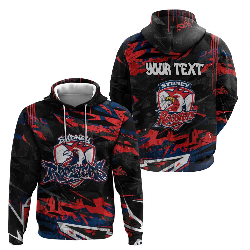 Personalized Sydney Roosters Hoodie Graffiti Grunge Abstract Urban Street Style Design