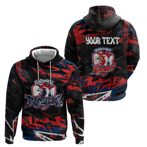 Personalized Sydney Roosters Hoodie Graffiti Grunge Abstract Urban Street Style Design